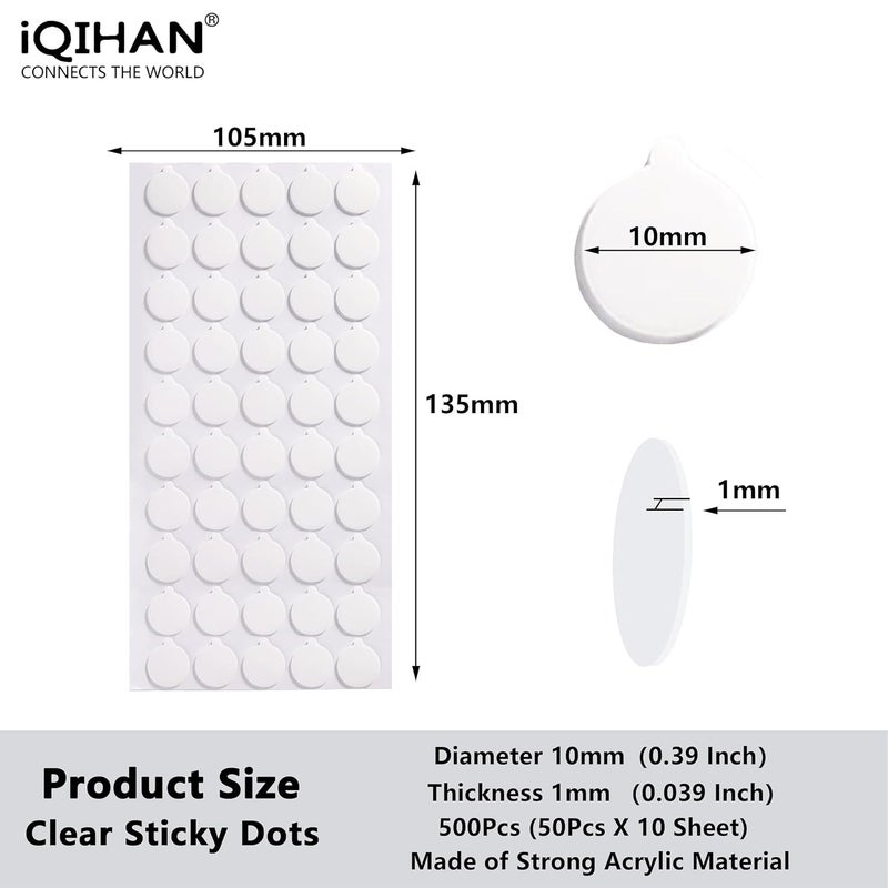 RN RUÍNICE Double Sided Adhesive Dots 500 Pcs Mounting Putty Sticky Tack Clear Removable Round Glue Tape for Wall Crafts Festival Party Decorations - Image 3